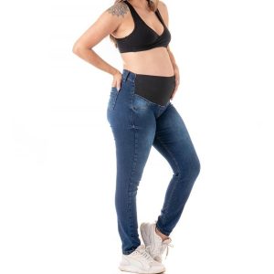 Calça De Grávida Jeans Com Elástico Gestante Top Barata (7)