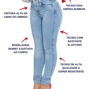 Calça Jeans Feminina Cós Alto Empina Bumbum Patria Brasil (3)